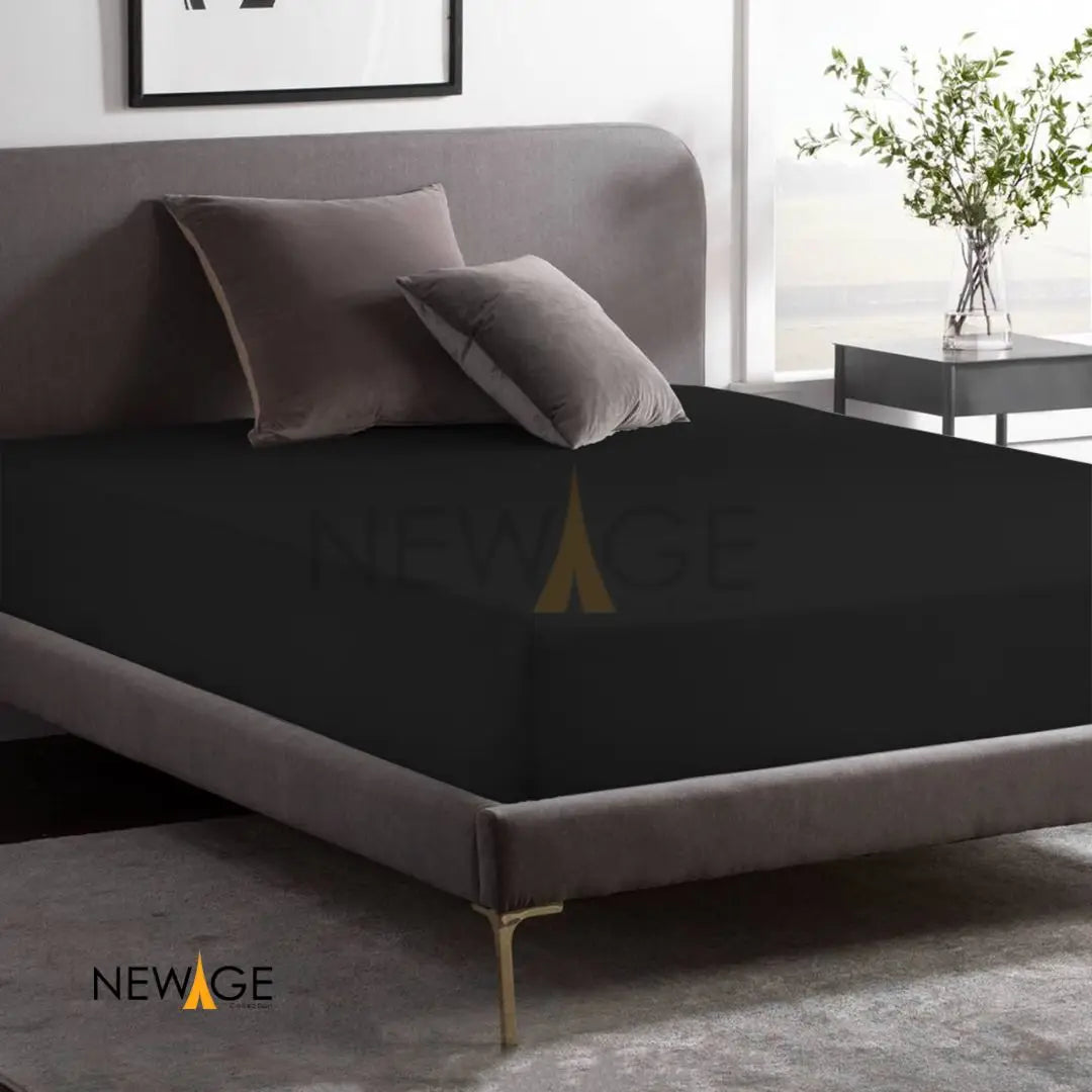 100% Waterproof Jersey Fitted Mattress Protector in Black 1