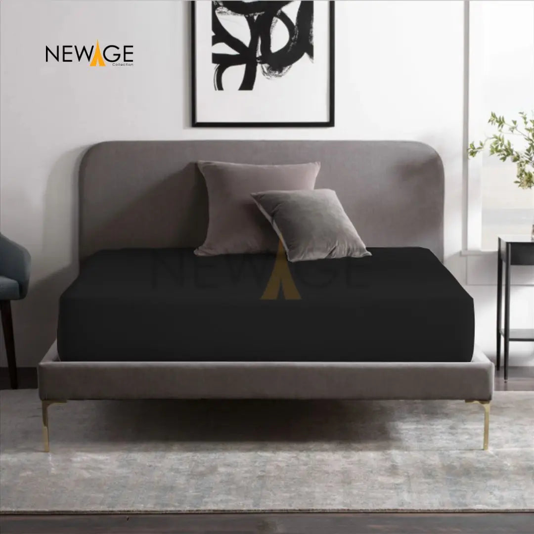 100% Waterproof Jersey Fitted Mattress Protector in Black