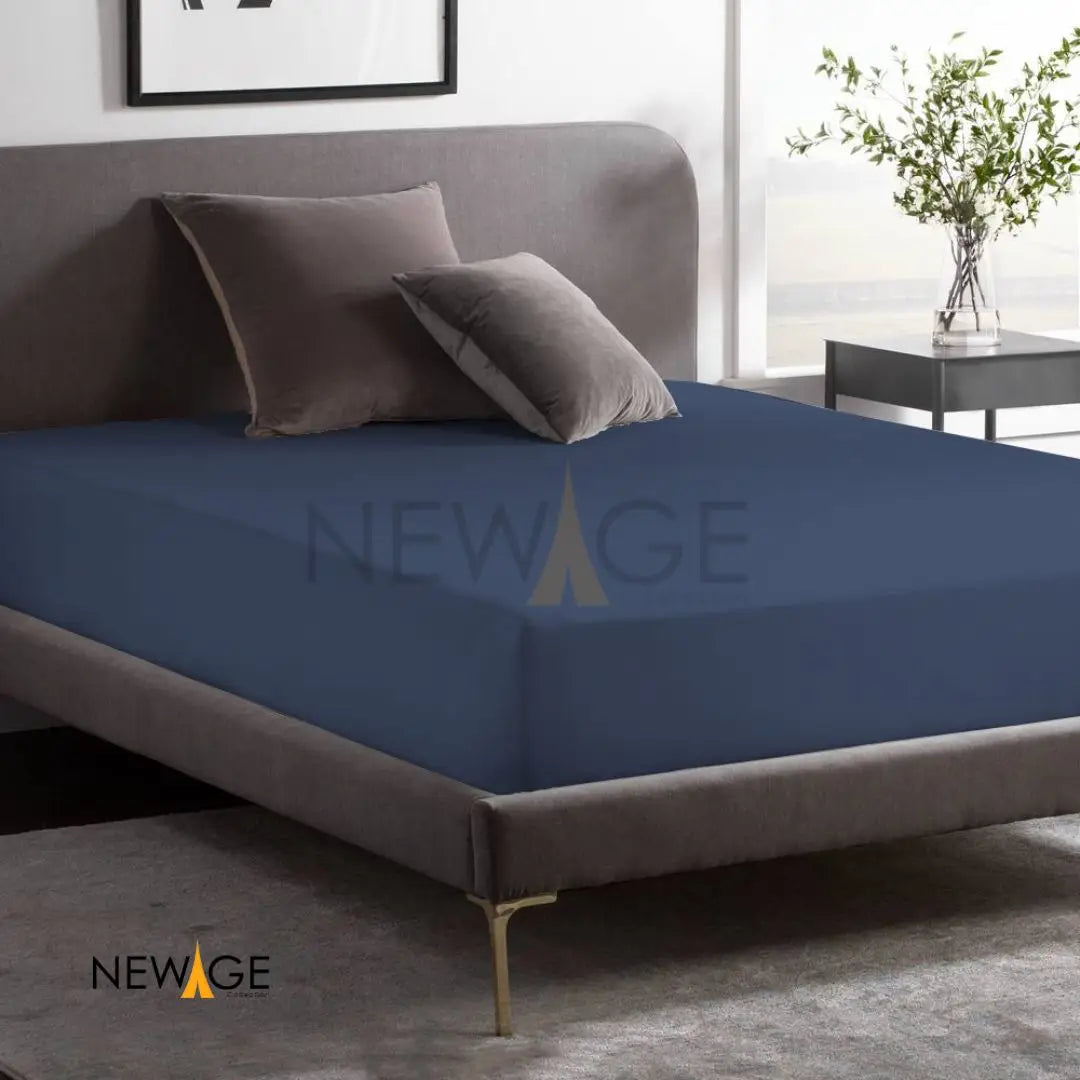 100% Waterproof Jersey Fitted Mattress Protector in Blue 1