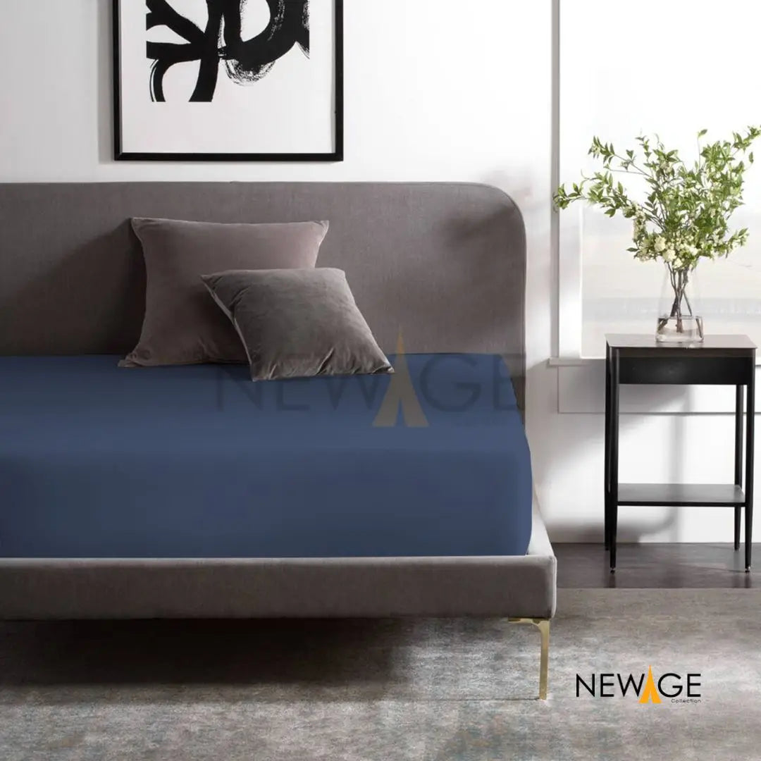 100% Waterproof Jersey Fitted Mattress Protector in Blue 2