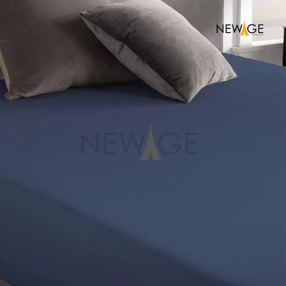 100% Waterproof Jersey Fitted Mattress Protector in Blue 3