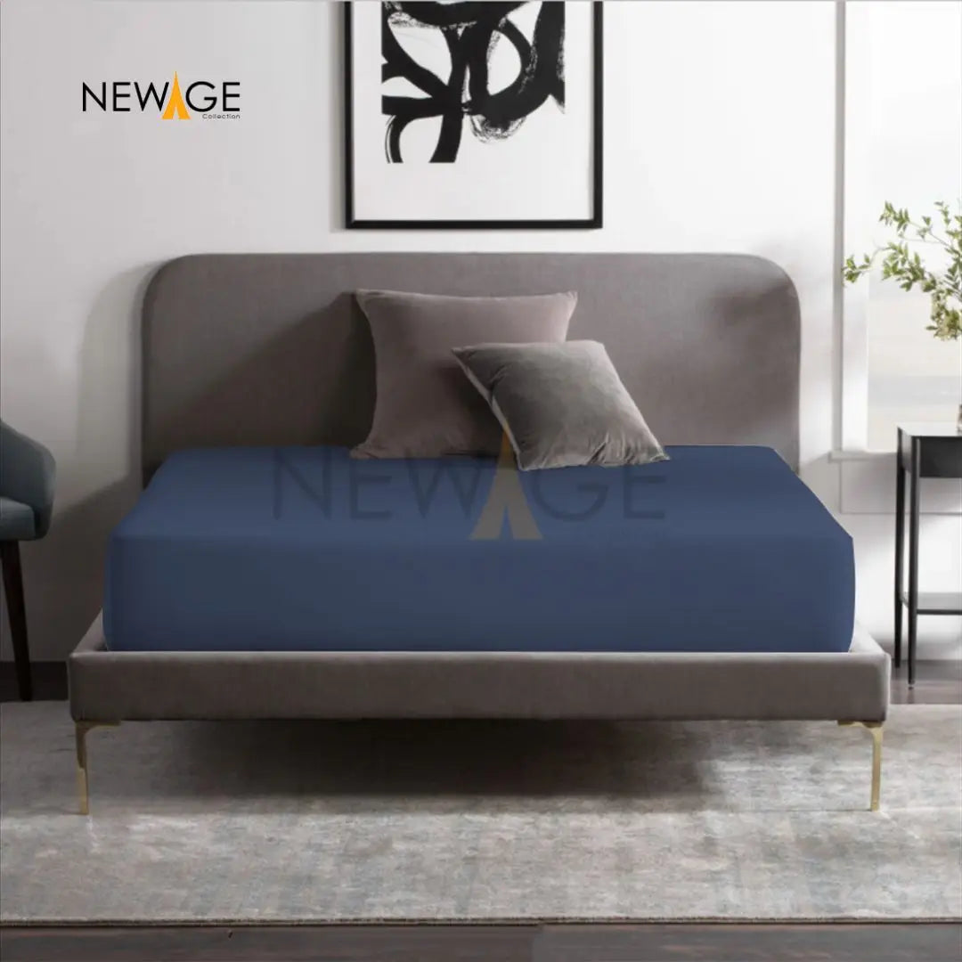 100% Waterproof Jersey Fitted Mattress Protector in Blue