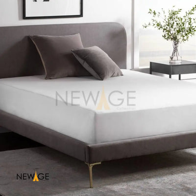 100% Waterproof Jersey Fitted Mattress Protector in White 1