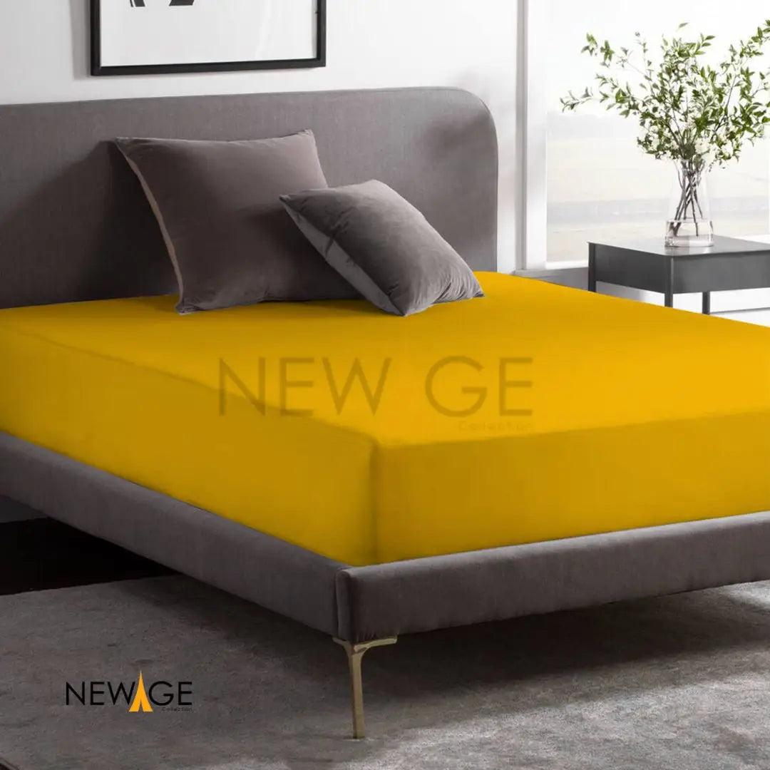 100% Waterproof Jersey Fitted Mattress Protector in Yellow1