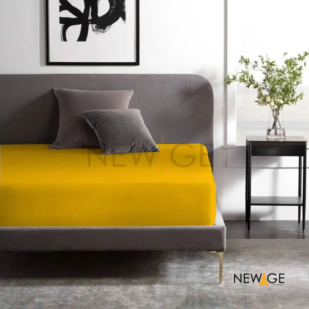 100% Waterproof Jersey Fitted Mattress Protector in Yellow2