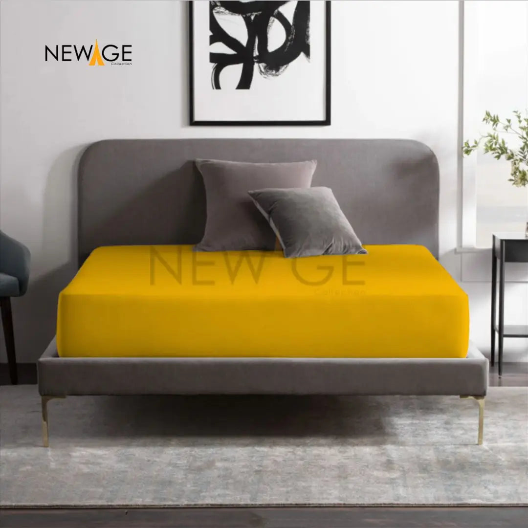 100% Waterproof Jersey Fitted Mattress Protector in Yellow