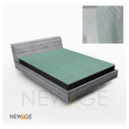 Imported Cotton Polyester 100% Waterproof Fitted Mattress Protector In Light Green Lines Print