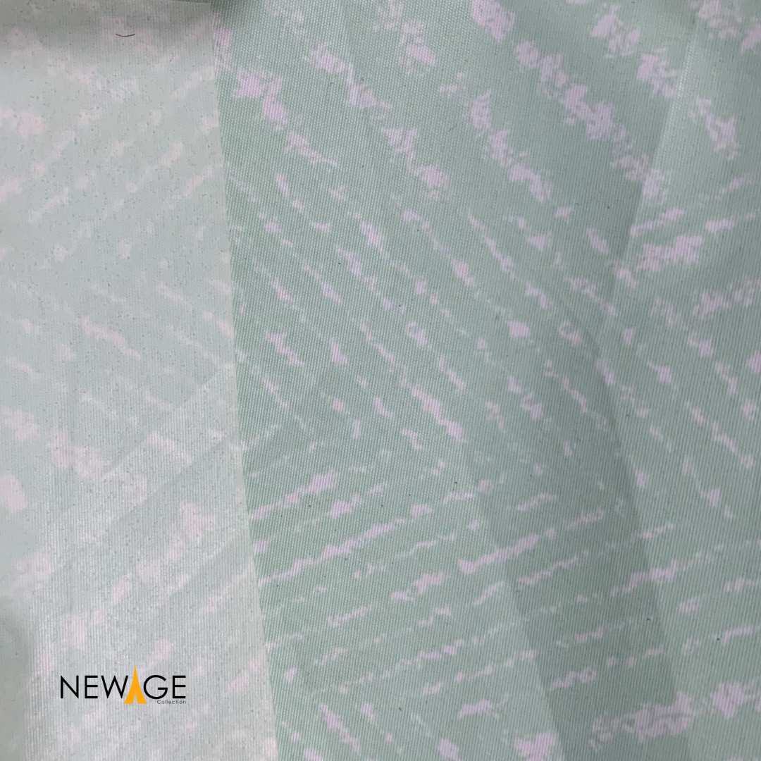 Imported Cotton Polyester 100% Waterproof Fitted Mattress Protector In Light Green Lines Print