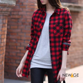Red Black Plaid Shirt Women