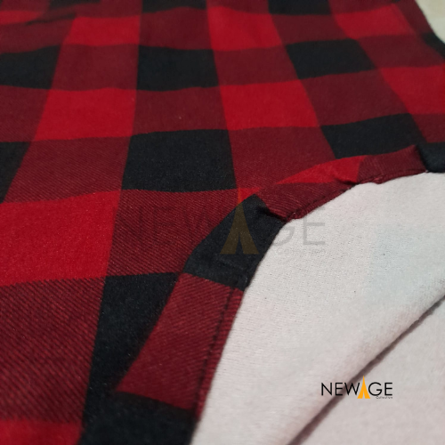 Imported Cotton Jersey Red Black Checked Fitted Sheet with 1 Pair Pillow Covers (Non-Waterproof)