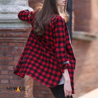 Red Black Plaid Shirt Women