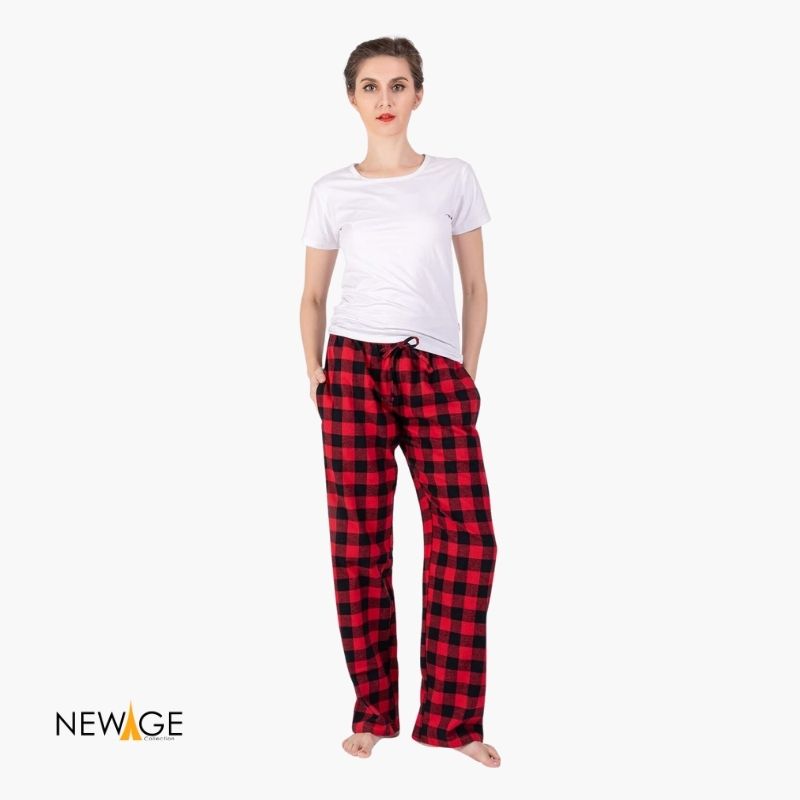 Red Black Checked Plaid Pajama