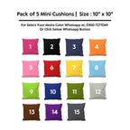 100% Waterproof Pack of 5 Mini Cushions 10″ x 10″ with Filling