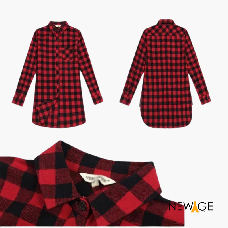 Red Black Plaid Shirt Women