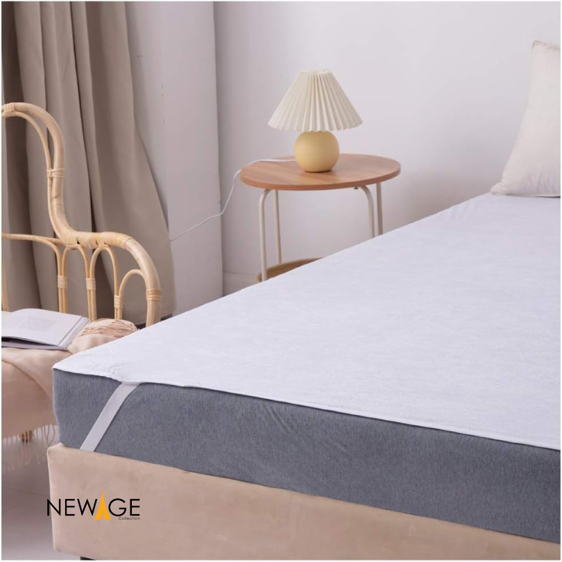 100% Waterproof Elastic Sheet (Flat Sheet) with 4 Corner Elastic Bands White Color