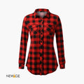 Women Red Black Checked Sleeve Shirt