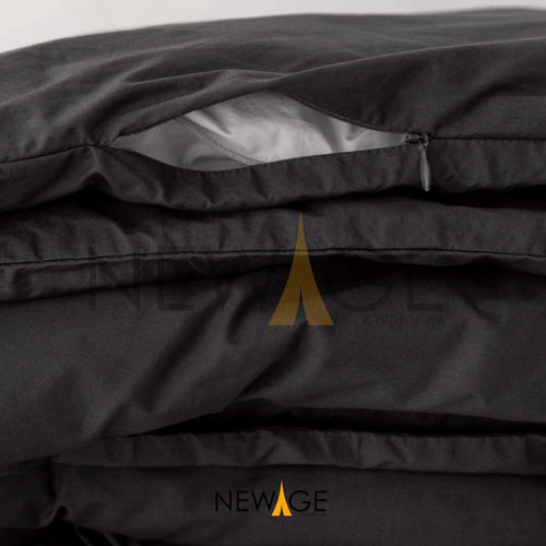 100% Waterproof Duvet Cover Set with 1 Pair Pillow Case Waterproof Black