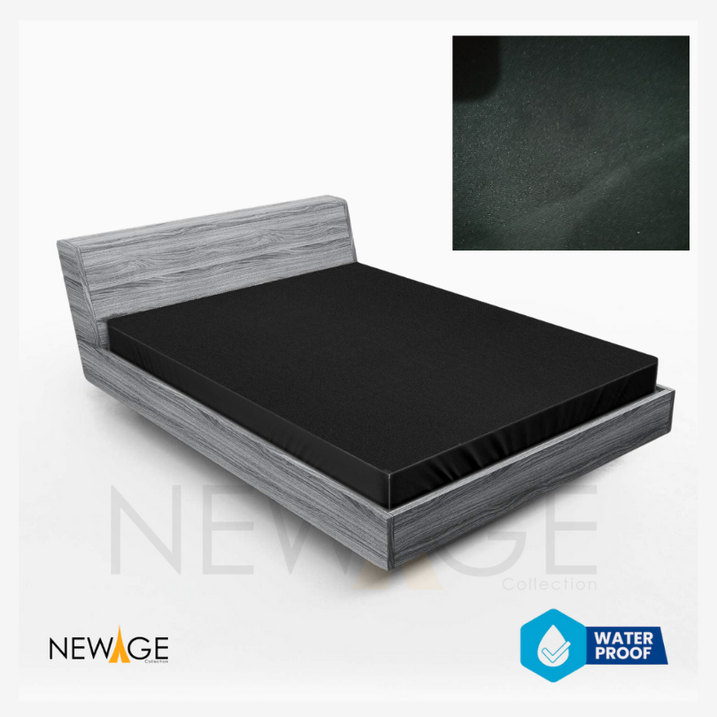 Imported Cotton Polyester 100% Waterproof Fitted Mattress Protector In Black Color