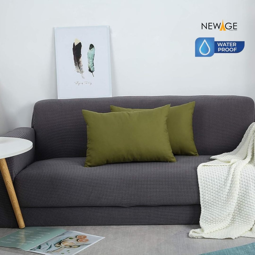 Pack of 2 - 100% Waterproof Cotton PC Pillow Covers 19"x 29" in Dark Green