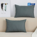 Pack of 2 - 100% Waterproof Cotton PC Pillow Covers 19"x 29" in Dark Grey