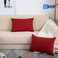 Pack of 2 - 100% Waterproof Cotton PC Pillow Covers 19"x 29" in Deep Red