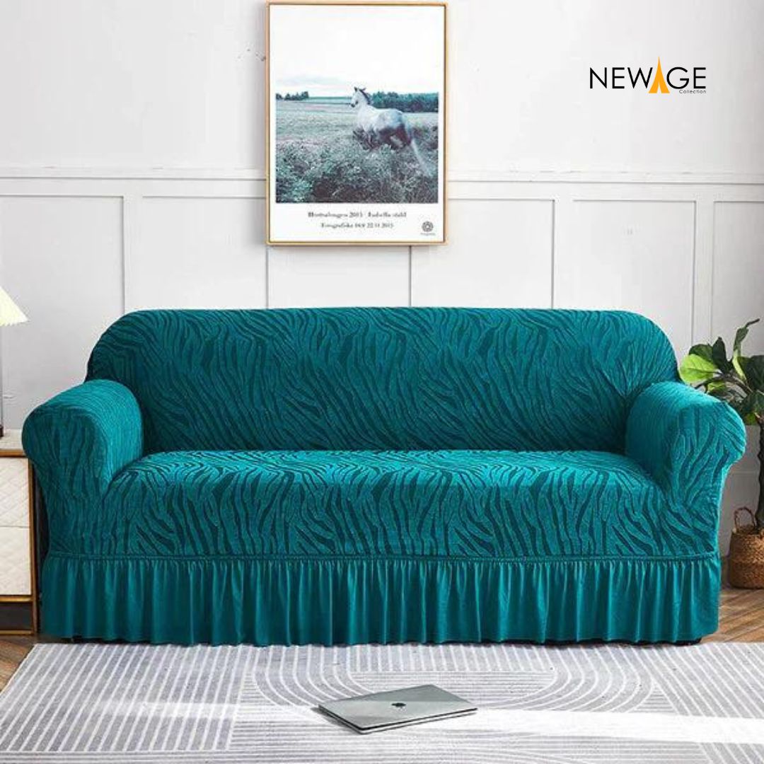 Zebra Velvet Turkish Style Sofa Cover - Zinc