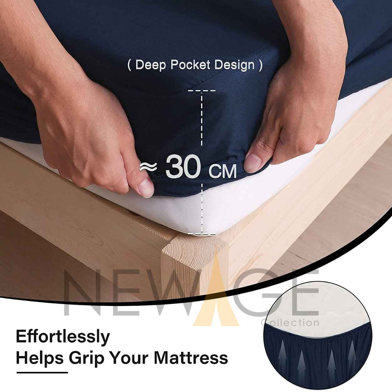 Fitted Cover Navy Blue -Newage Collection (5)