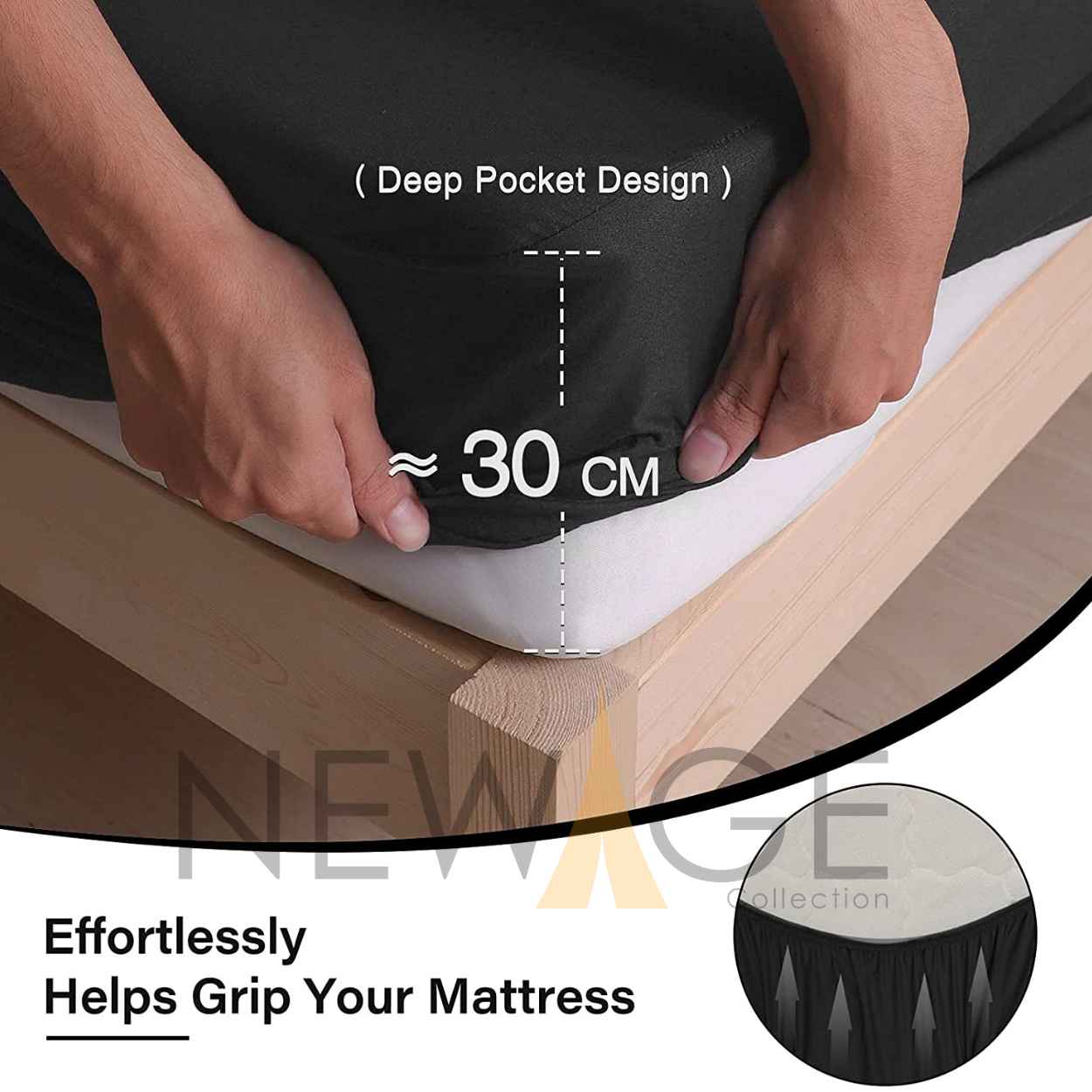 Fitted Mattress Protectors Black (3)