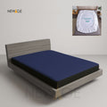 Imported Cotton Polyester 100% Waterproof Fitted Mattress Protector In Dark Blue
