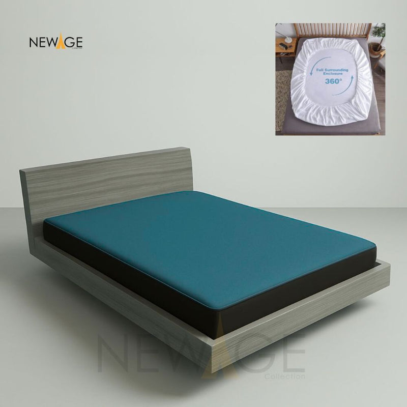 Fitted Mattress Protector Imported Cotton-Polyester 100% Waterproof in Dark Zinc