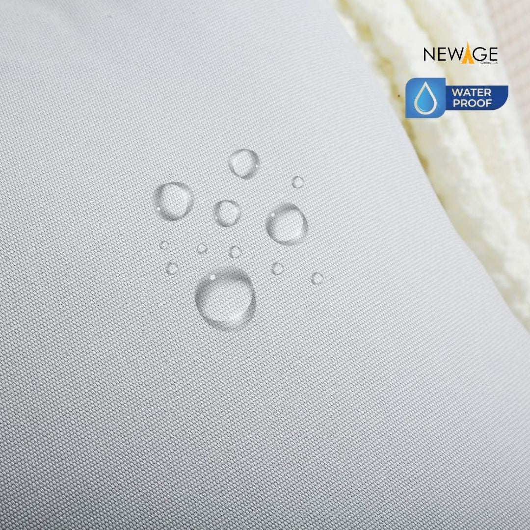 Pack of 2 - 100% Waterproof Cotton PC Pillow Covers 19"x 29" in Light Grey