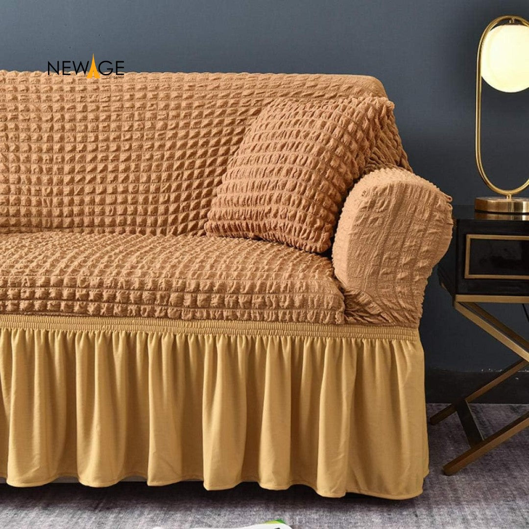 Mesh Turkish Style Sofa Cover - Golden