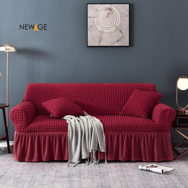 Mesh Turkish Style Sofa Cover - Mehroon