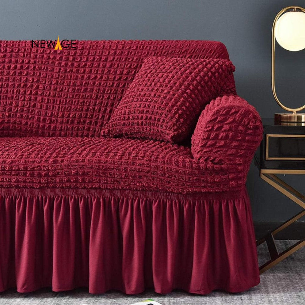 Mesh Turkish Style Sofa Cover - Mehroon