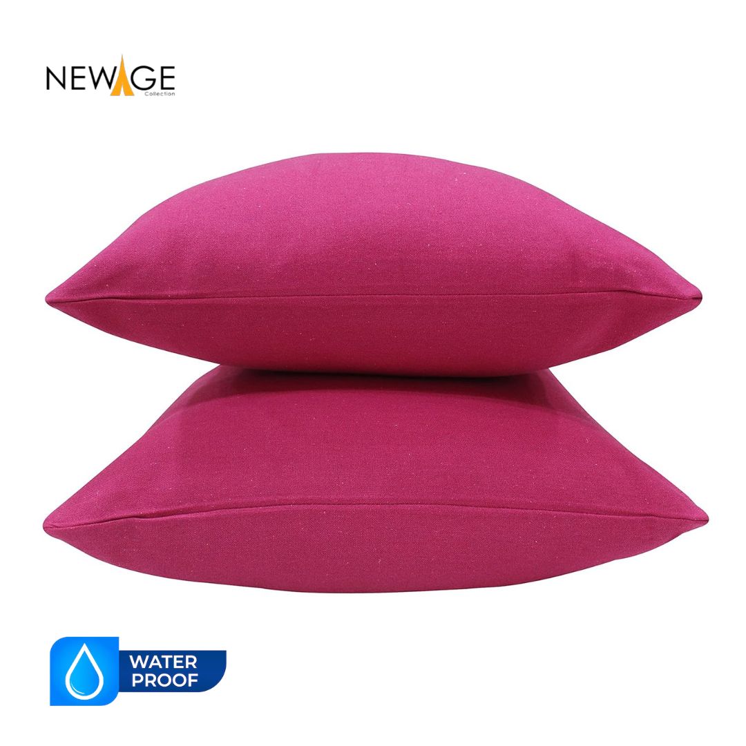 Pack of 5 Standard (16 x 16) Cushions 100% Waterproof with Filling in Dark Pink - 1