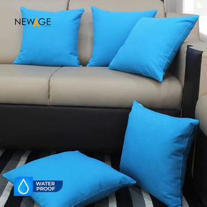 Pack of 5 Standard (16 x 16) Cushions 100% Waterproof with Filling in Sky Blue
