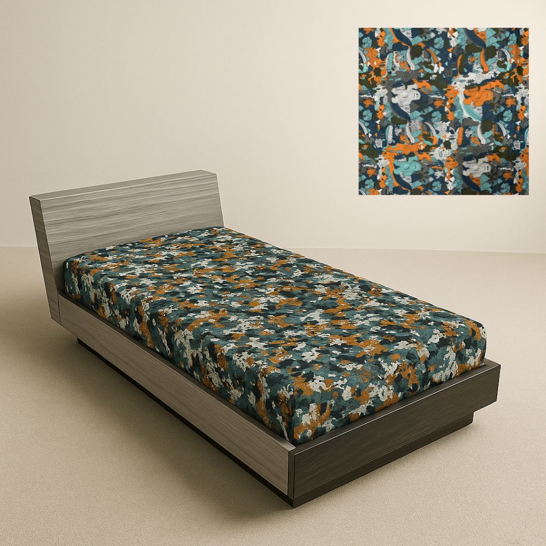 Zipper Mattress Protector for Single Mattress Imported Cotton-PC 100%Waterproof Fabric in Cartoon Print