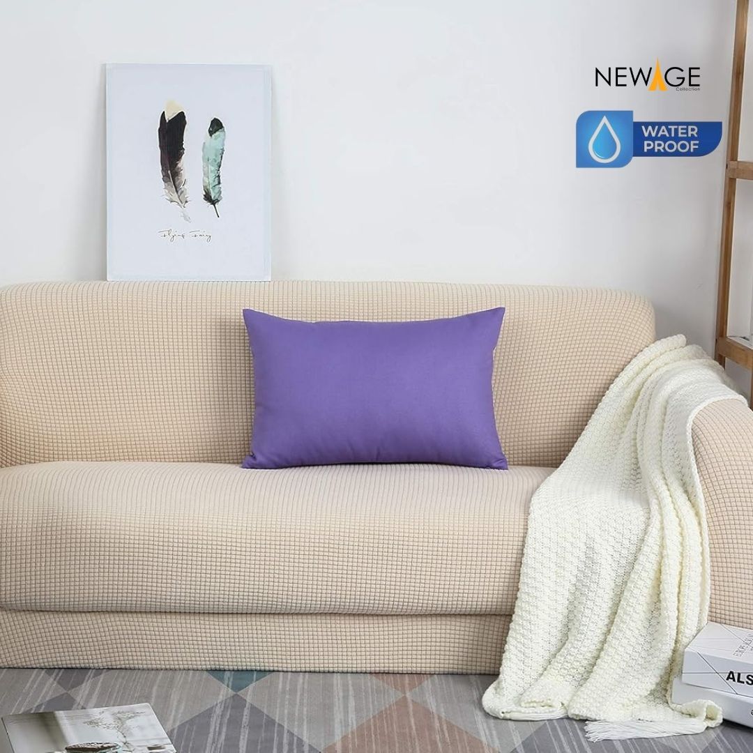 Pack of 2 - 100% Waterproof Cotton PC Pillow Covers 19"x 29" in Orchid Purple