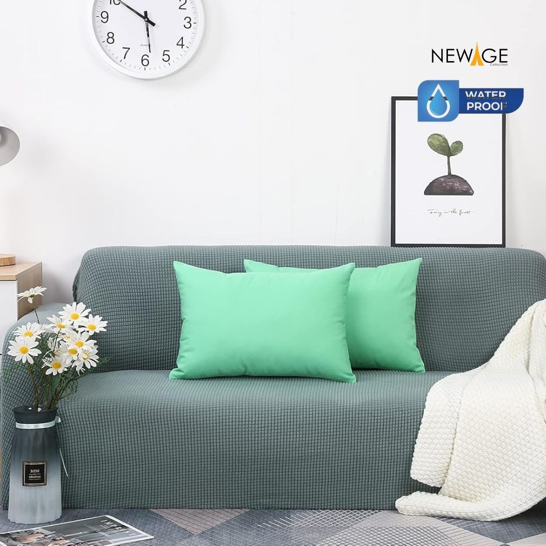 Pack of 2 - 100% Waterproof Cotton PC Pillow Covers 19"x 29" in Sea Green