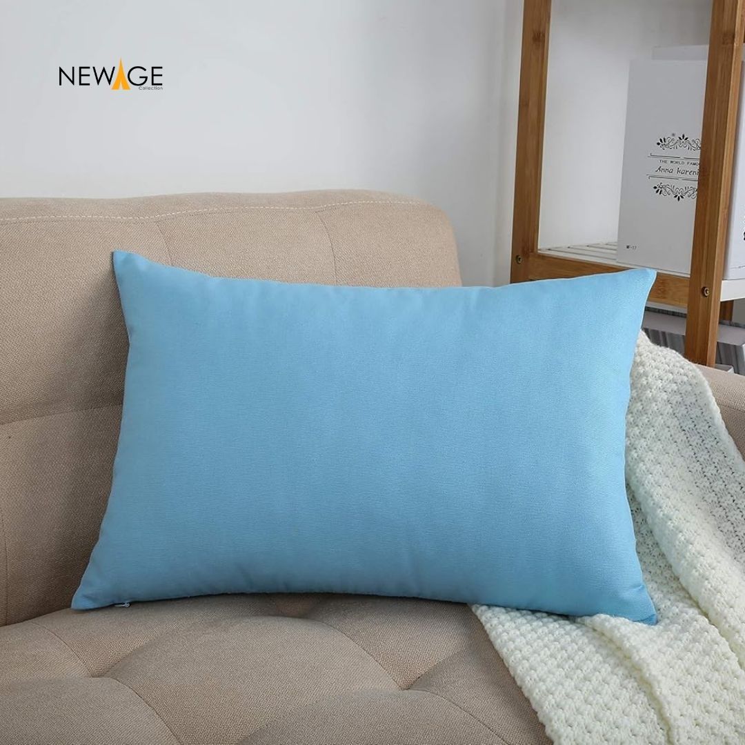 Pack of 2 - 100% Waterproof Cotton PC Pillow Covers 19"x 29" in Sky Blue