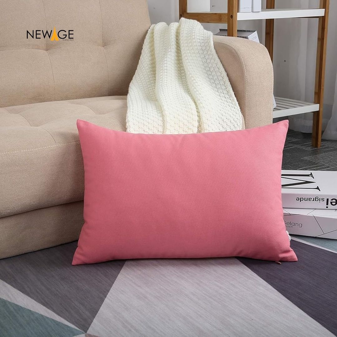 Pack of 2 - 100% Waterproof Cotton PC Pillow Covers 19"x 29" in Tea Pink