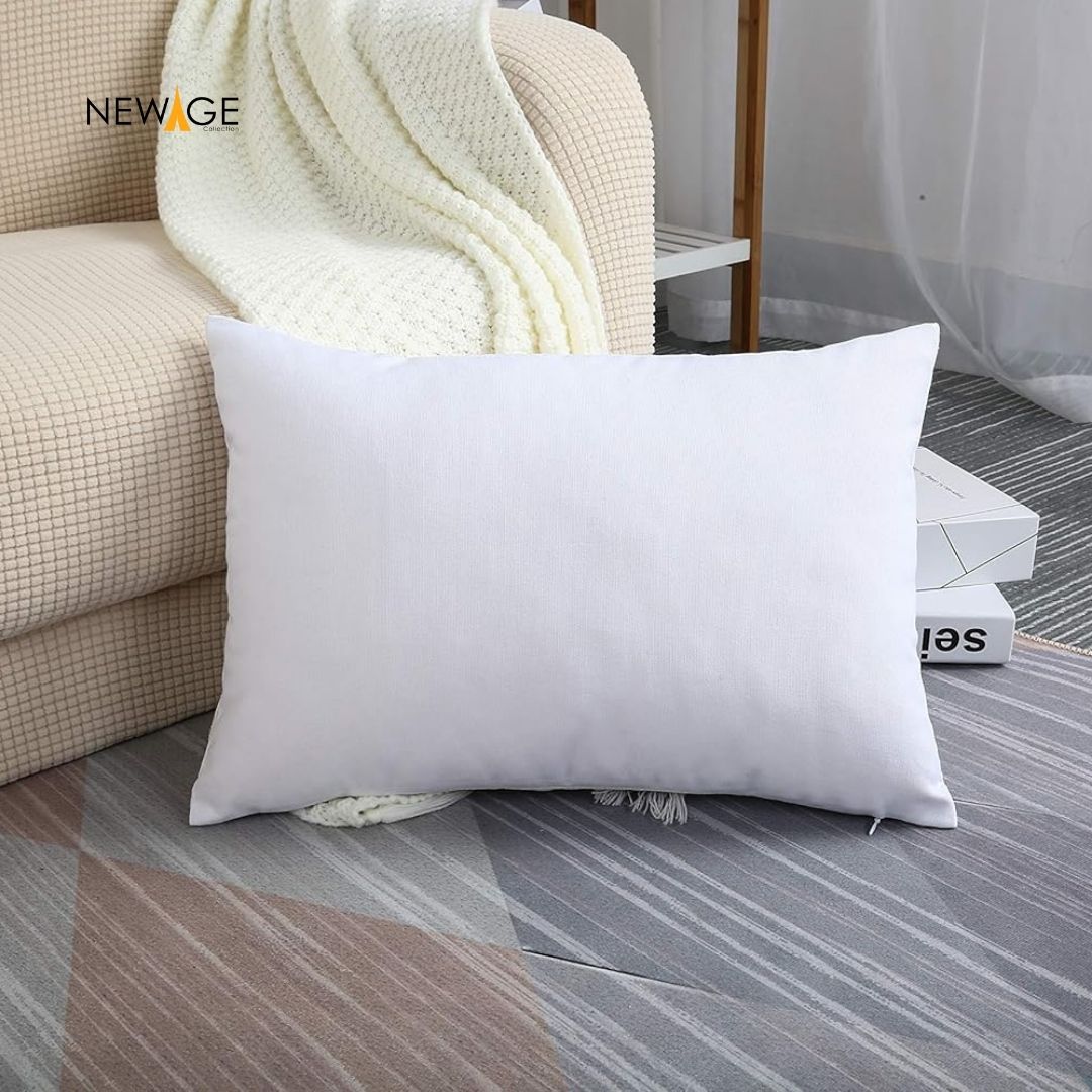 Pack of 2 - 100% Waterproof Cotton PC Pillow Covers 19"x 29" in White
