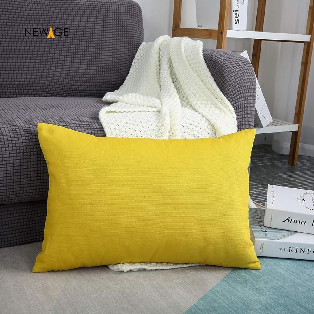 Pack of 2 - 100% Waterproof Cotton PC Pillow Covers 19"x 29" in Yellow