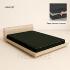 Zipper Mattress Protector Imported Cotton-Polyester 100% Waterproof Fabric in Black