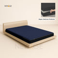 Zipper Mattress Protector Imported Cotton-Polyester 100% Waterproof Fabric in Dark Blue