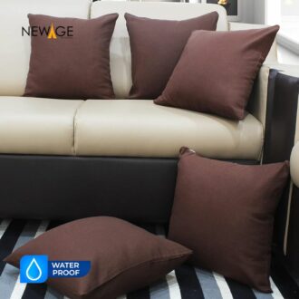 Pack of 5 Standard (16 x 16) Cushions 100% Waterproof with Filling in Brown1