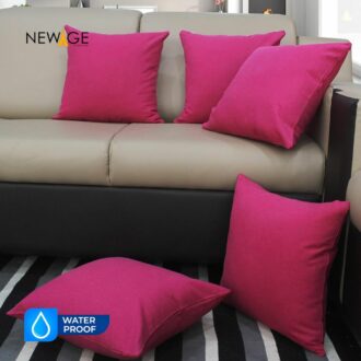 Pack of 5 Standard (16 x 16) Cushions 100% Waterproof with Filling in Dark Pink - 2